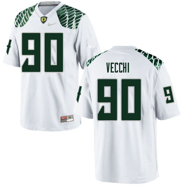 Men #90 Jack Vecchi Oregn Ducks College Football Jerseys Sale-White